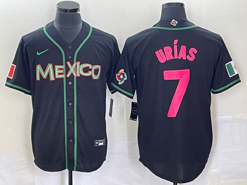 Men 2023 World Cub Mexico #7 Urias Black pink Nike MLB Jersey46->more jerseys->MLB Jersey